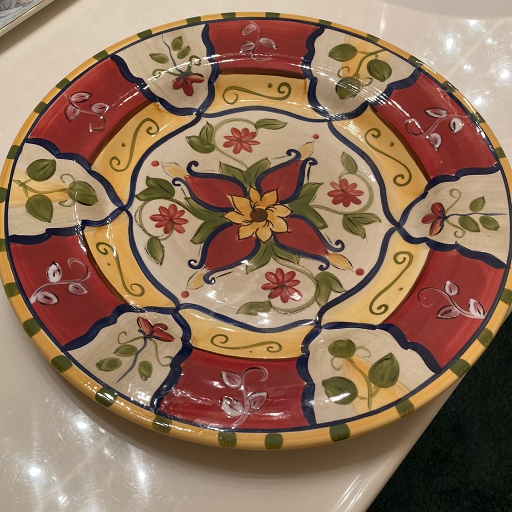 Pier 1 Vallarta Handpainted Earthware Large Serving Plate